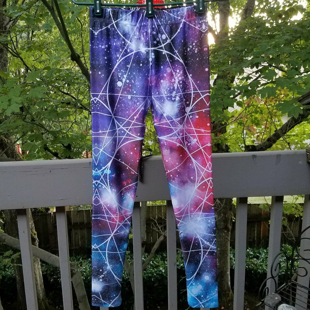 ⚠️SOLD⚠️Sacred geometry galaxy leggings